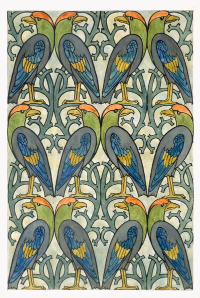 Diseño de loro de Charles Francis Annesley Voysey